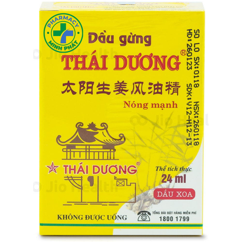 Dầu Gừng Thái Dương Nóng Mạnh Trị Đau Đầu, Đau Lưng, Vai Gáy (Chai 24Ml)